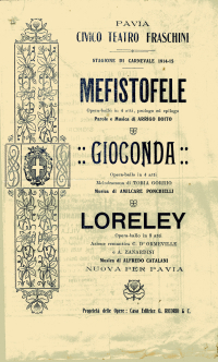 Stagione di Carnevale 1914-15. Mefistofele, Gioconda, Loreley