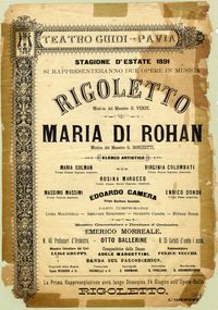 Stagione d'estate 1891. Rigoletto, Maria di Rohan